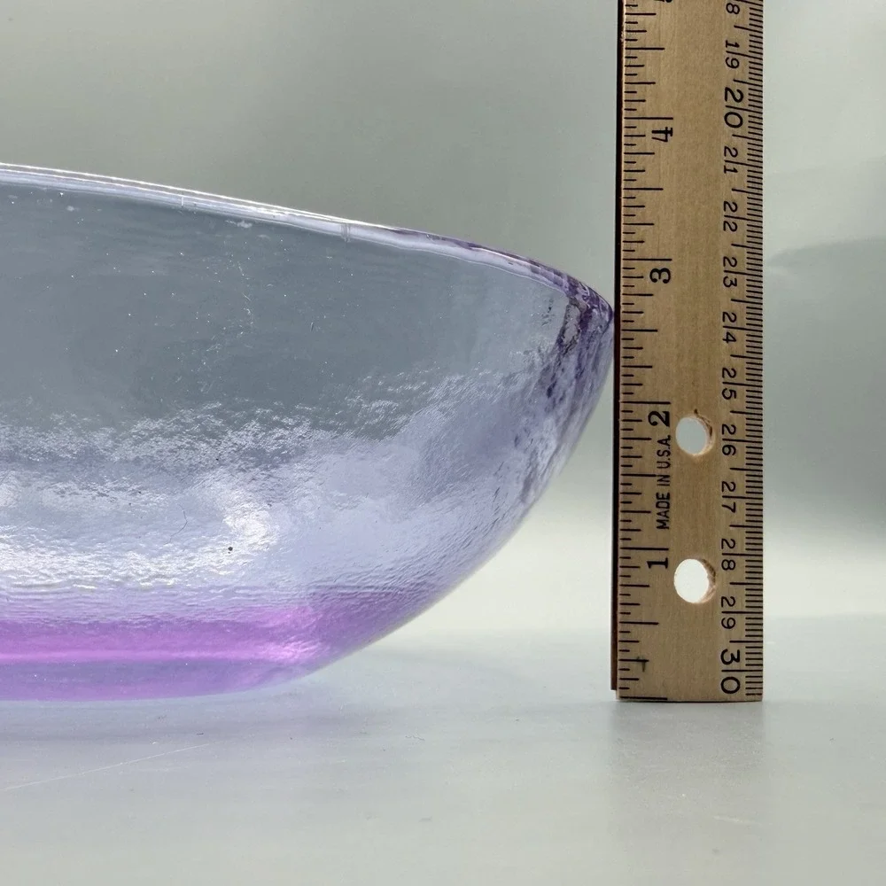 Fire and Light Recycled Glass LAVENDER Purple Bowl 8in AS IS
